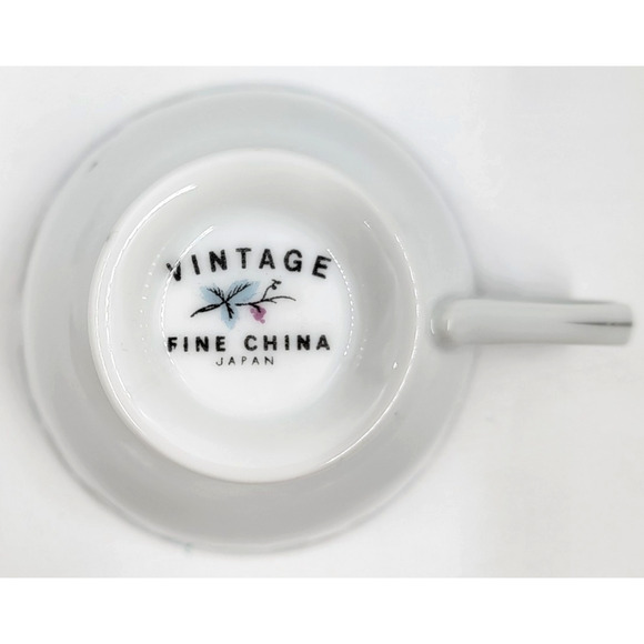 Vintage Fine China Japan 6701 Grapevine Blue Green Leaves Cup & Saucer - Picture 4 of 6